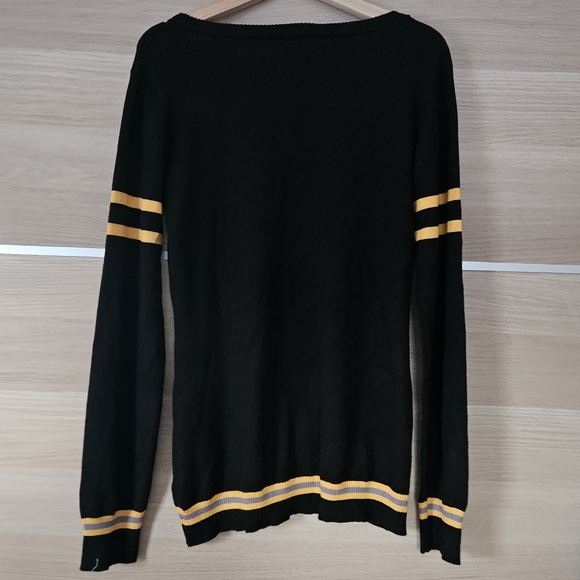 Harry Potter Hufflepuff Cardigan Sweater | Women’s M | Black & Yellow - Picture 4 of 12
